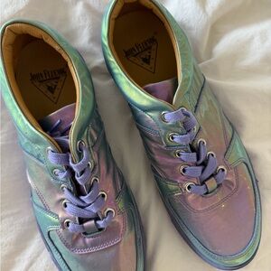 John Fluevog Iridescent Teal and Lilac Women's Sneakers